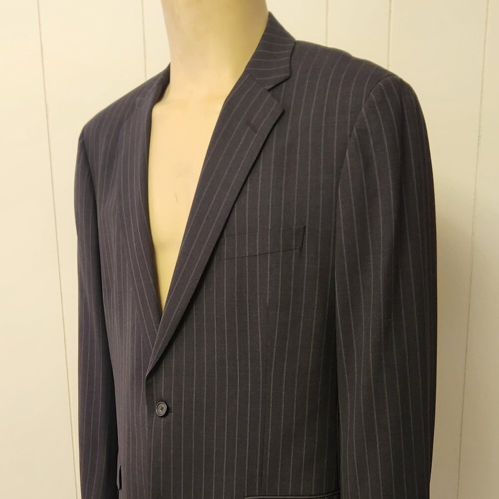 Brooks Brothers suit 46L grey pinstripe wool silk 2 pc